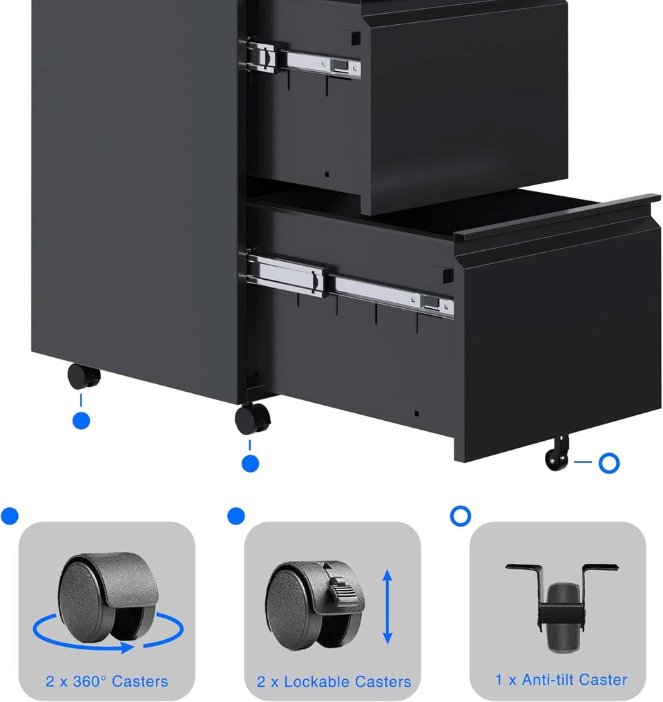 2 Drawer Vertical File Cabinet With Lock Letter Size