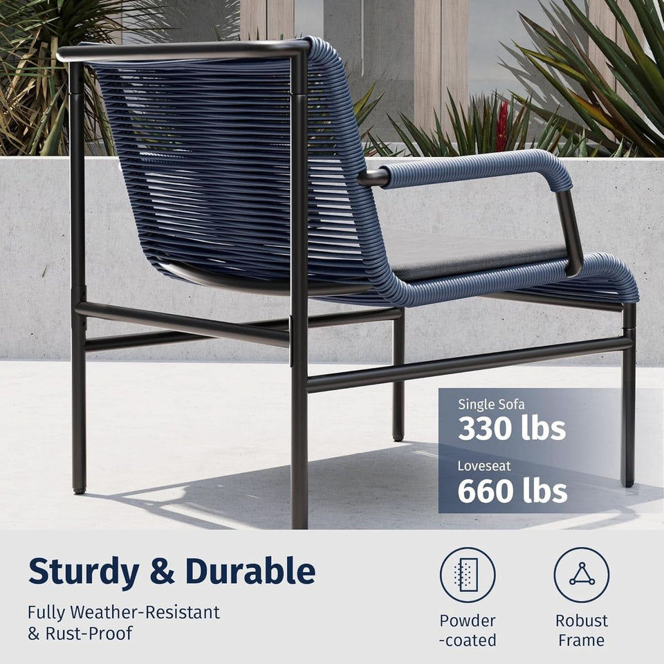 Modern Four Piece Patio Furniture Set with Comfortable Cushions