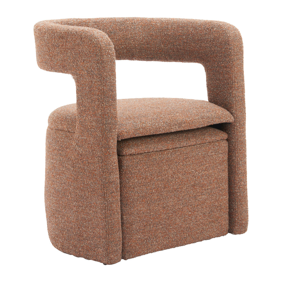 Atria Accent Chair & Ottoman Tawny Brown