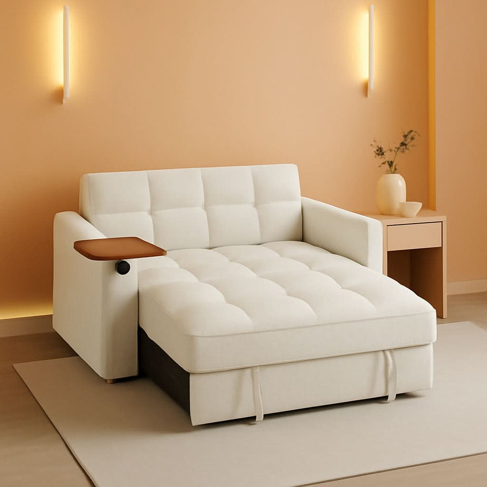65Inch Convertible Sleeper Sofa With Adjustable Backrest
