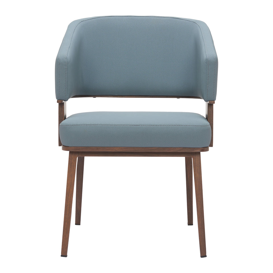 Poise Dining Chair Azure Gray & Walnut
