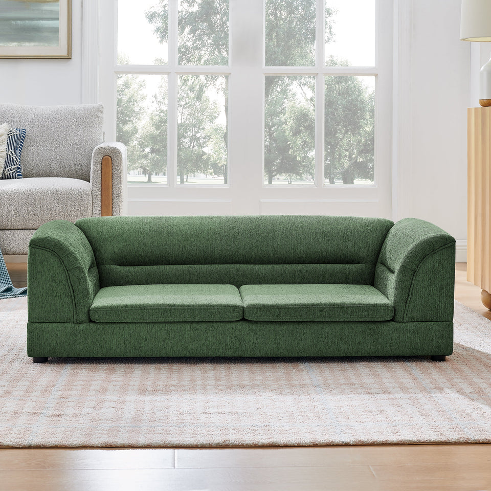 Oversized Pet Sofa with Curved Armrest - Olive Green, Beige, Light Grey, Dark Gray