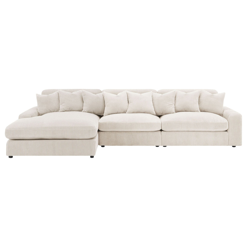 Blaine Upholstered Reversible Chaise Sectional Sofa Sand