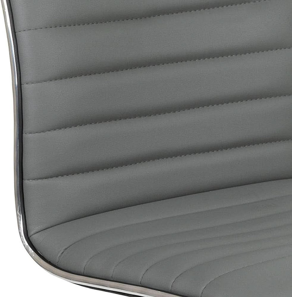 Alan Low Back Light Gray Ribbed Swivel Office Chair