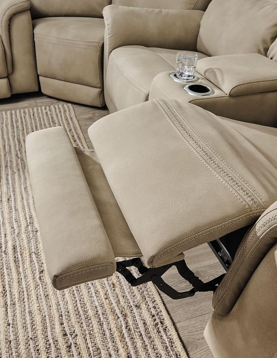 Durapella Power Recliner With Adjustable Headrest Beige