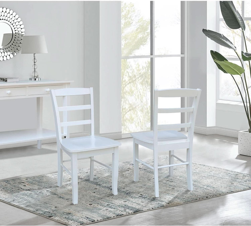 Madrid Ladderback Dining Chairs Set Of Two White Finish