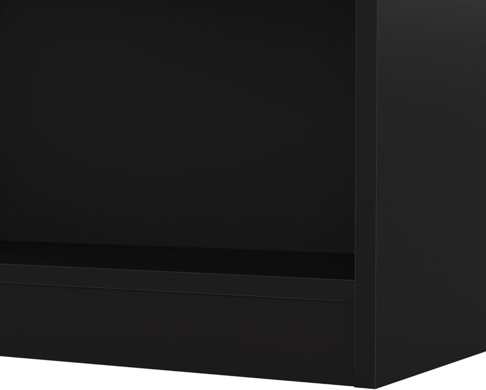 Black Universal Small 2 Shelf Bookcase Set For Home Office