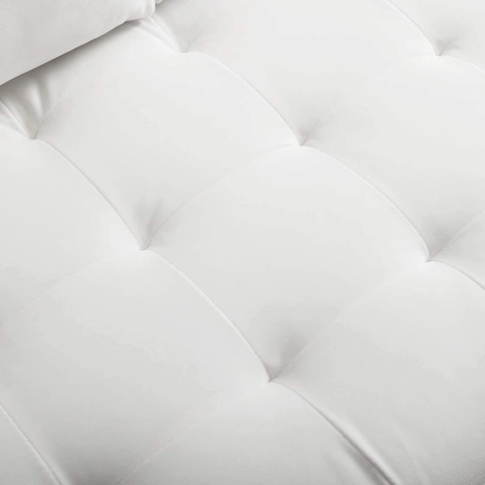 Valour Performance Velvet Sofa White Mid Century Modern