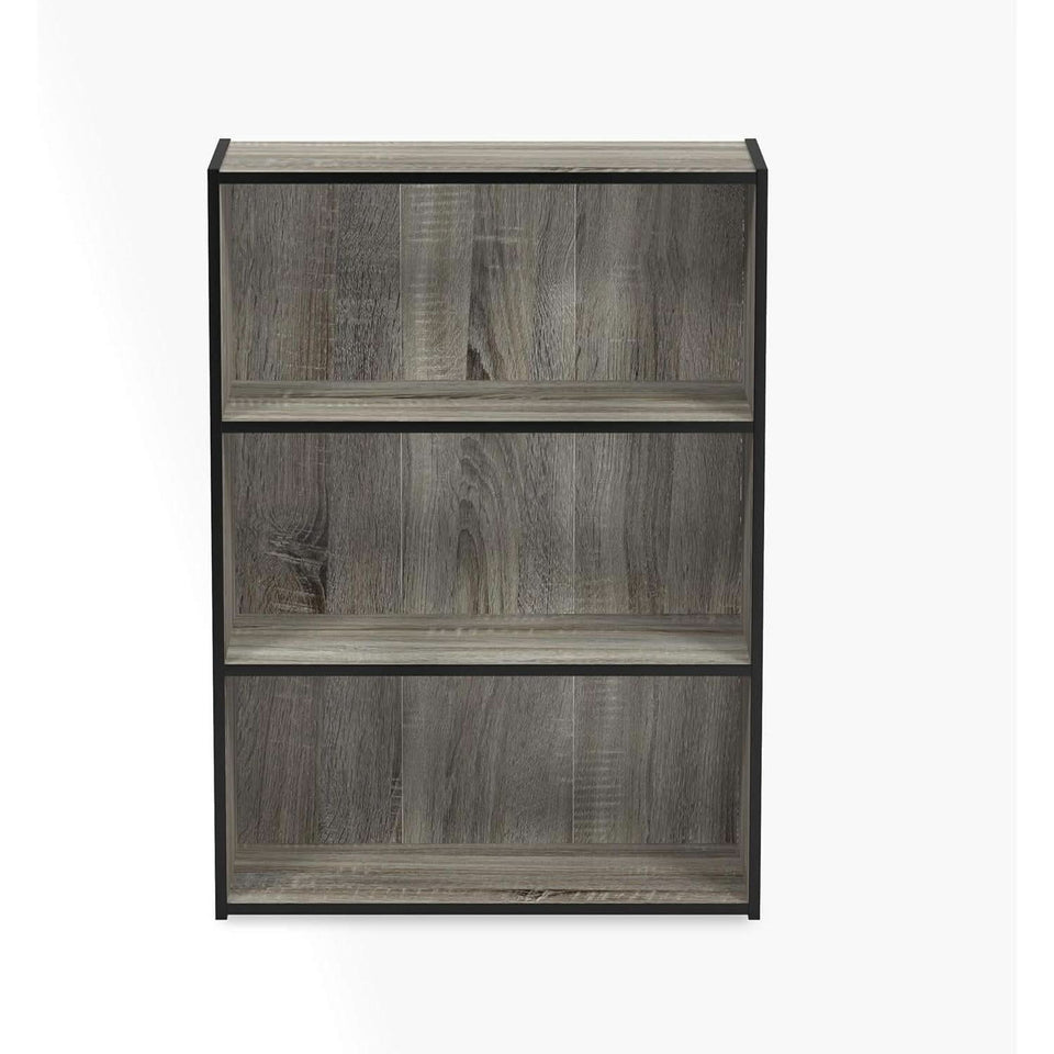 Pasir 3 Tier Open Shelf Bookcase in French Oak Grey