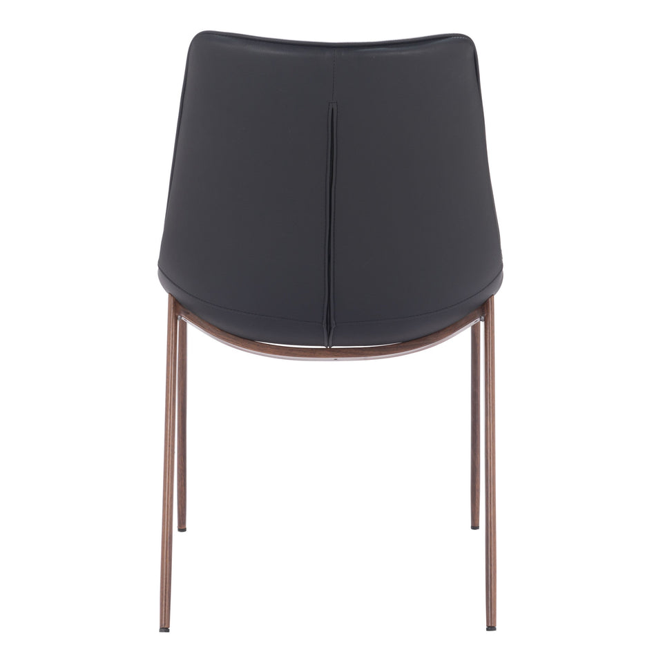 Magnus Dining Chair (Set of 2) Black & Walnut