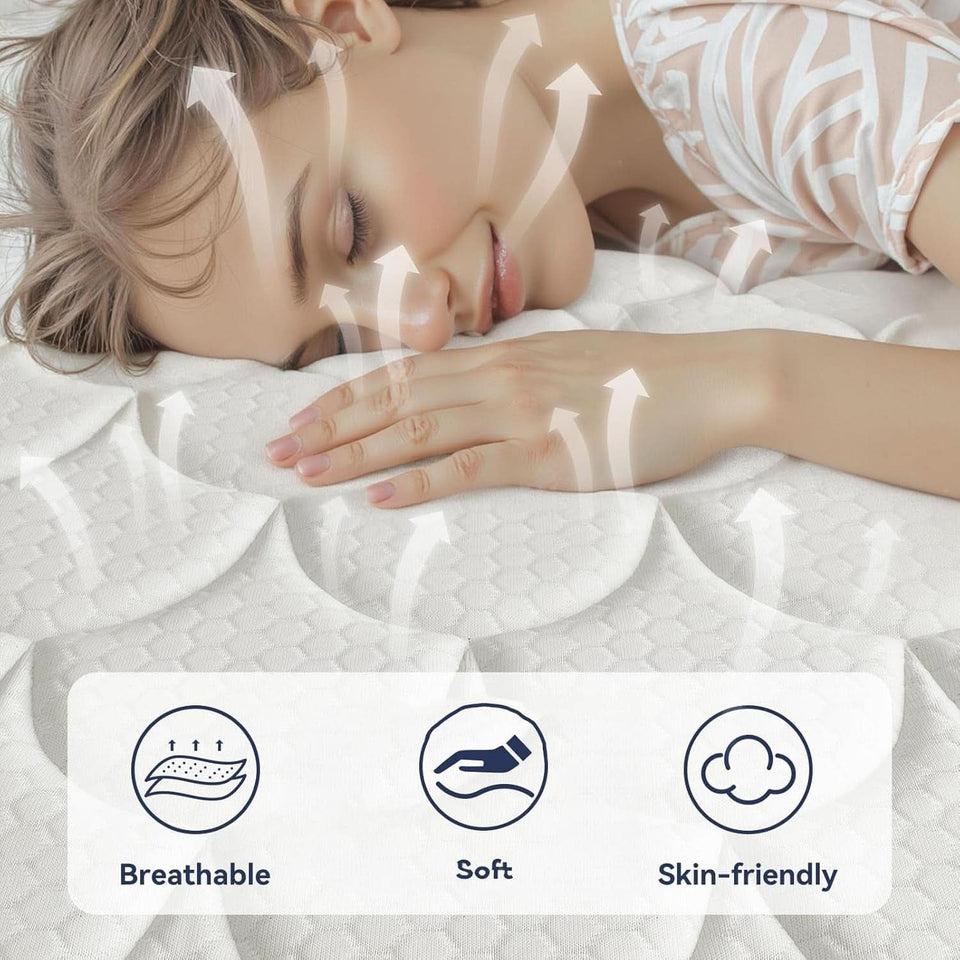 Queen Hybrid Mattress Gel Memory Foam Certipur US Certified