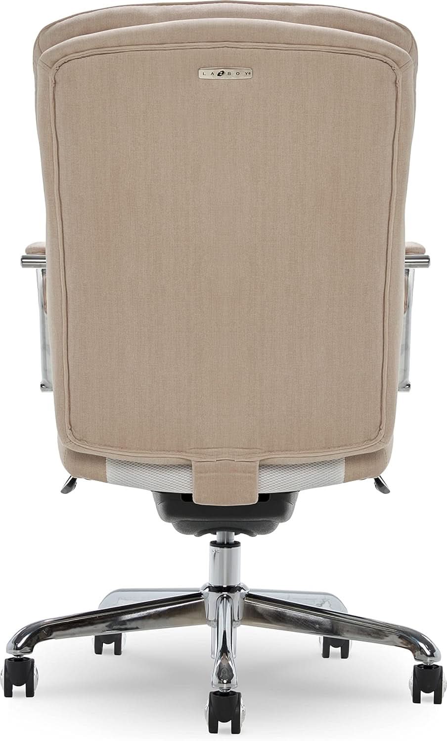 Quilted Leather Executive Office Chair With Lumbar Support Cream
