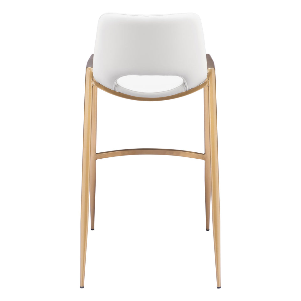 Desi Barstool (Set of 2) White & Gold