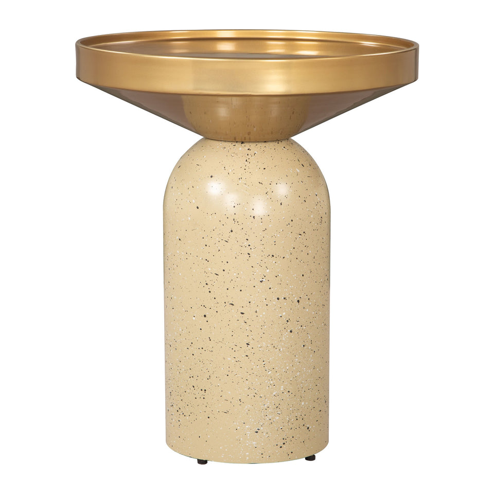 Cendre Side Table Gold & Beige