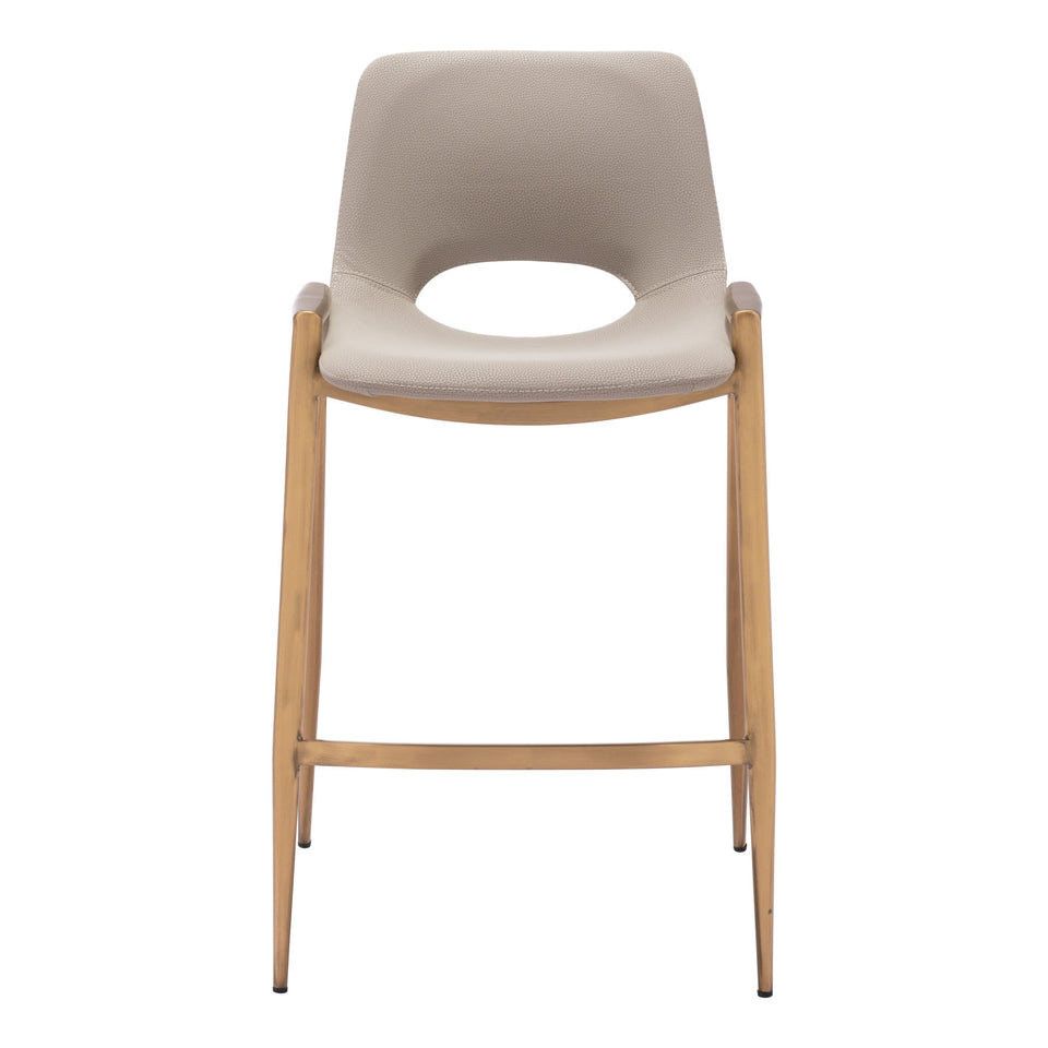 Desi Counter Stool (Set of 2) Beige & Gold