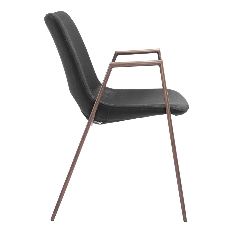 Desi Dining Chair (Set of 2) Black & Walnut