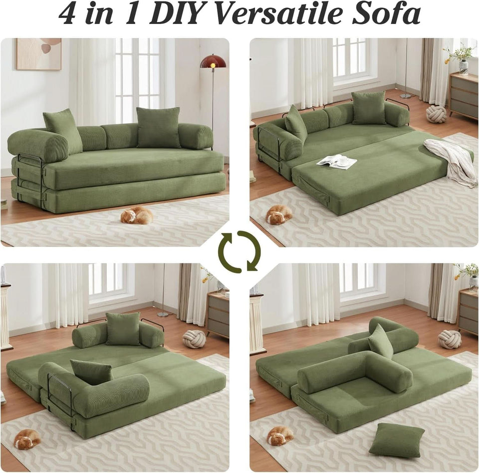 78.5 Inch Convertible Folding Sofa Bed with Versatility