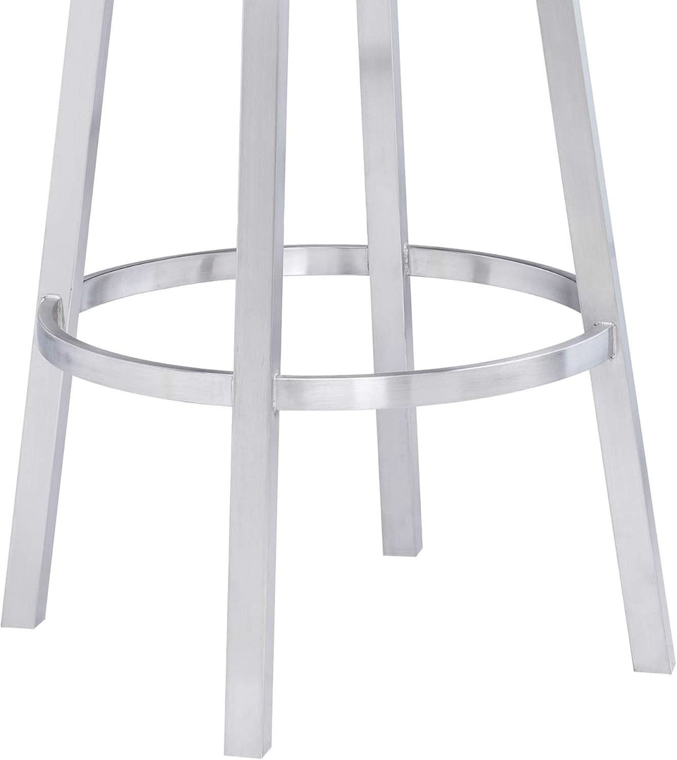 Modern Black Faux Leather Swivel Bar Stool for Kitchen