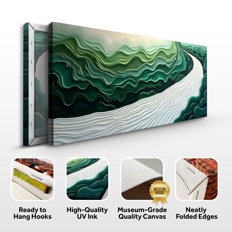 Green Rivers Abstract Wall Art III