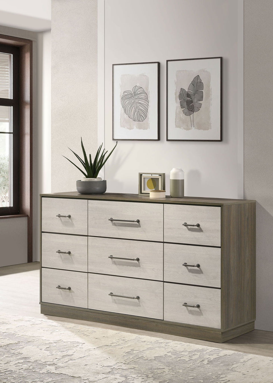 Fenwick 9-drawer Dresser Grey Oak