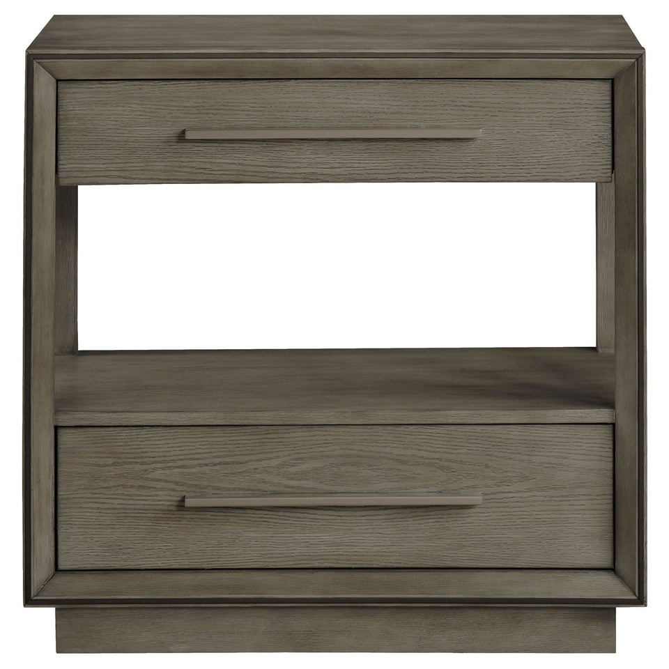 Durango 2-drawer Nightstand Bedside Table Taupe Oak