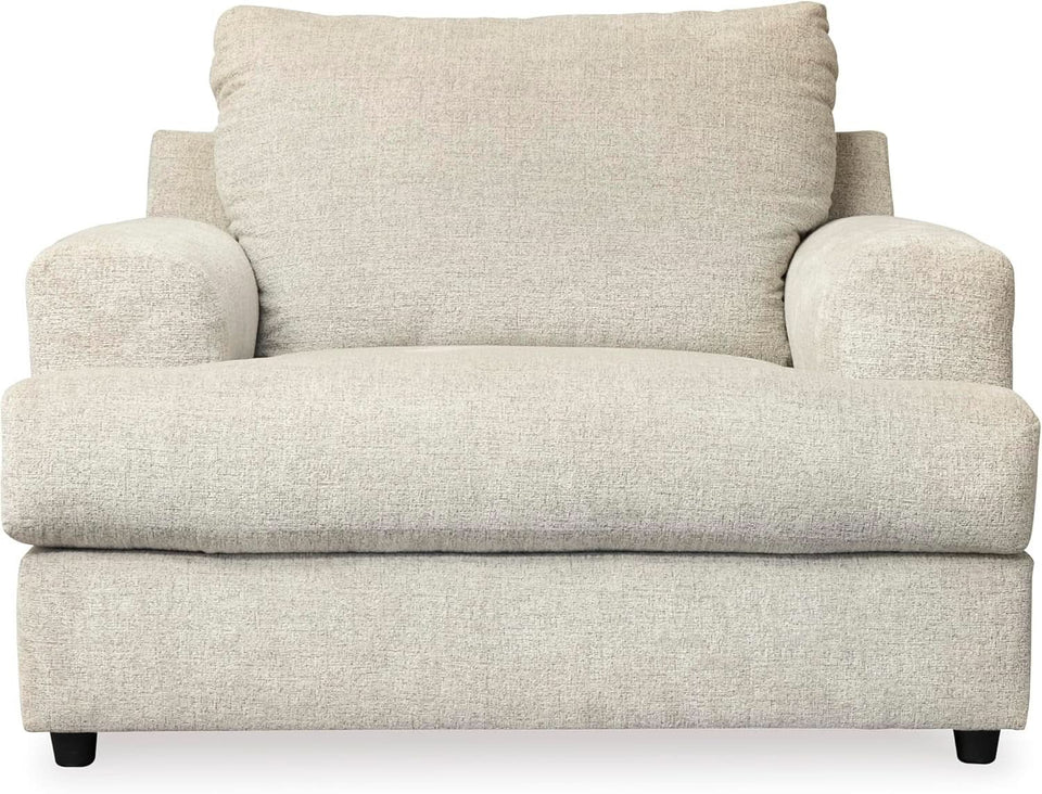 Soletren Contemporary Off White Chenille Upholstered Chair