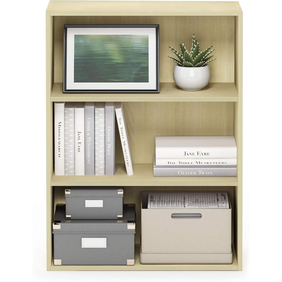 Pasir 3-Tier Open Shelf Bookcase Maple 22.7W X 9.7D X 31.5H
