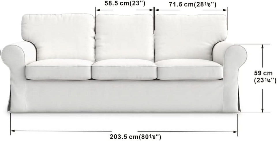 IKEA Ektorp 3 Seat Sofa Slipcover White Replacement