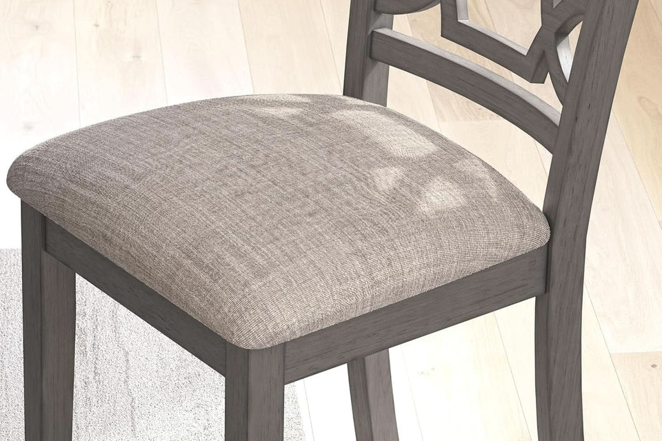 Diamond Patterned Dining Table Set Gray Walnut Stain