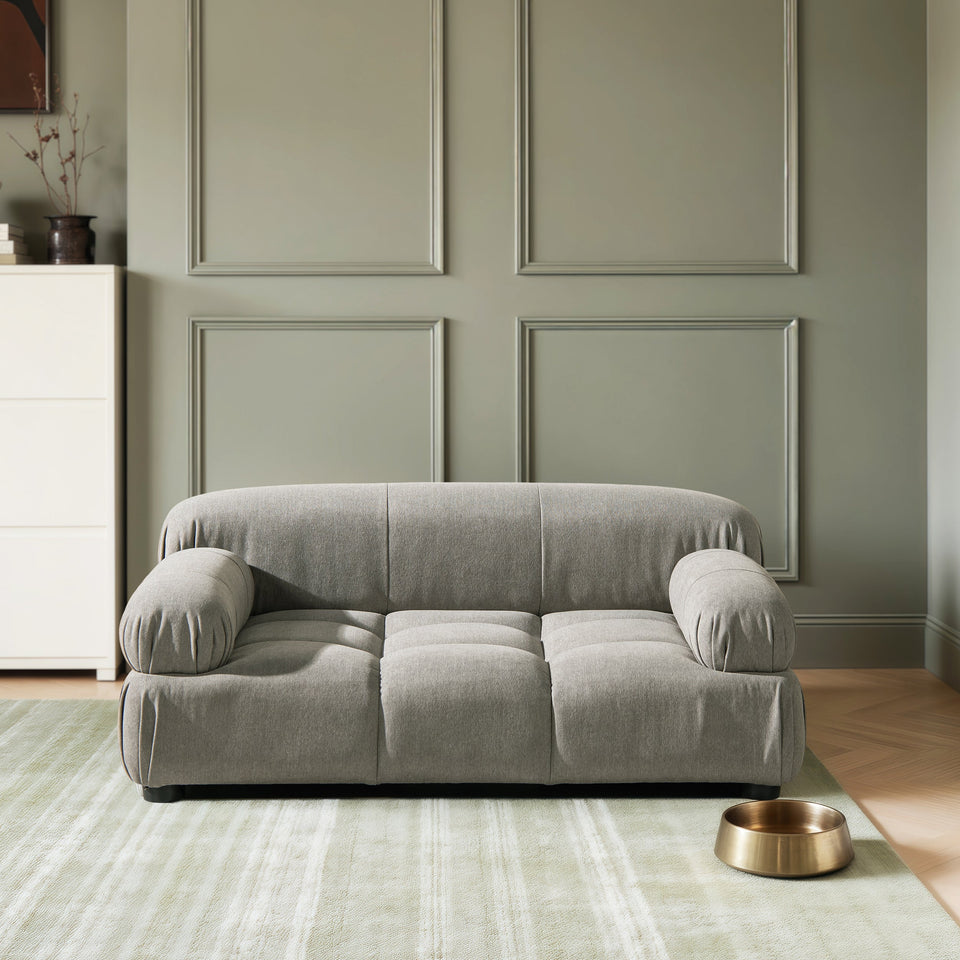 Uptown Gray Modern Pet Bed with Bolstered Arms - Small to Medium