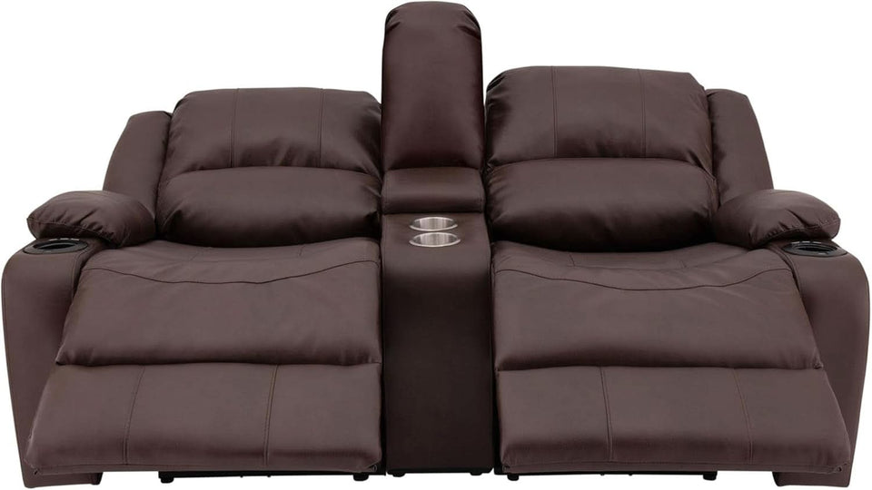 67 Inch Powered RV Wall Hugger Recliner Sofa Mahogany