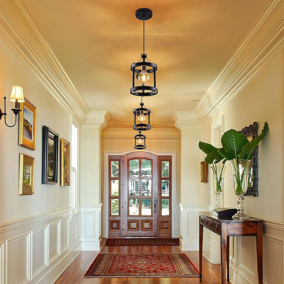 Black Farmhouse Pendant Lights With Adjustable Cords