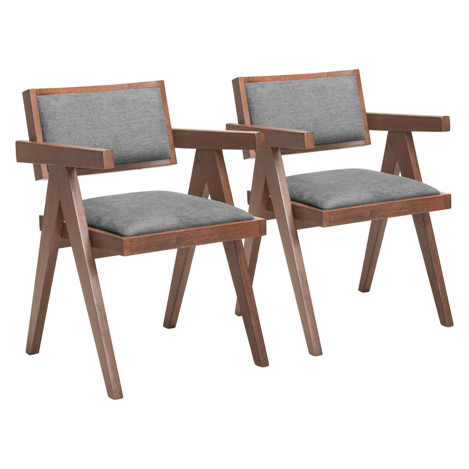 Delhi Dining Chair (Set of 2) Gray & Walnut
