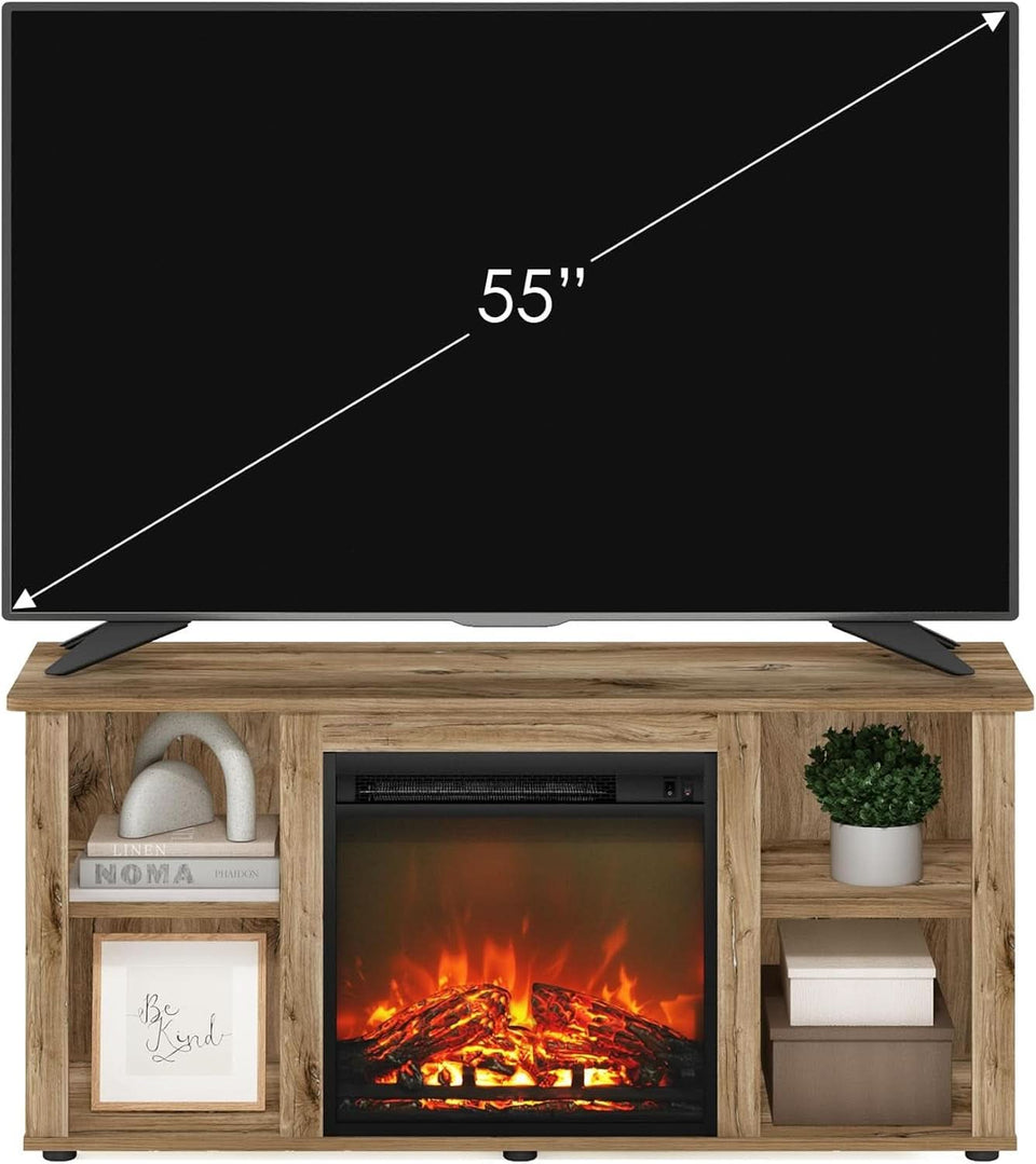 Jensen TV Stand With Electric Fireplace For 55 Inch TVs