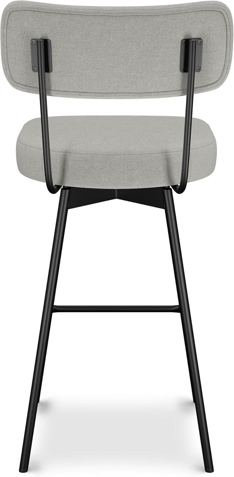 Giselle Swivel Bar Stools Set 2 29 Inch Upholstered Light Grey