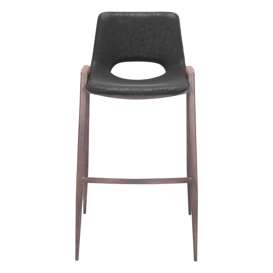 Desi Barstool (Set of 2) Black & Walnut