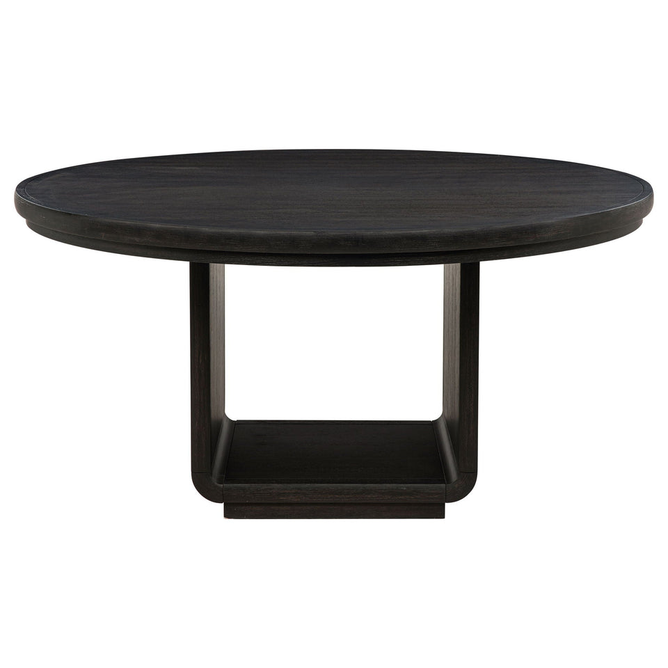 Leandro 60-inch Round Dining Table Burnished Black