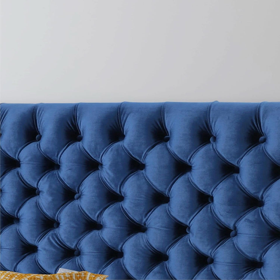 Modern Upholstered Headboard with Adjustable Height and Buttons