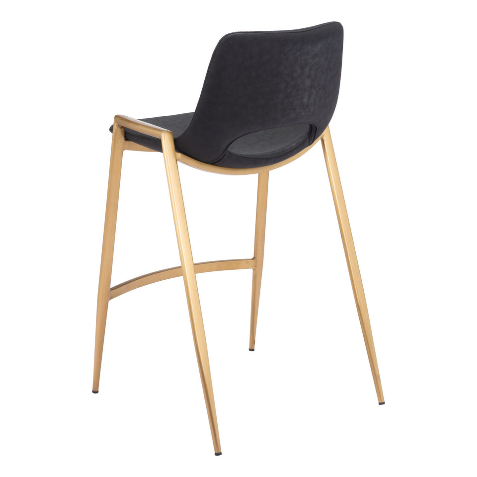 Desi Counter Stool (Set of 2) Black & Gold