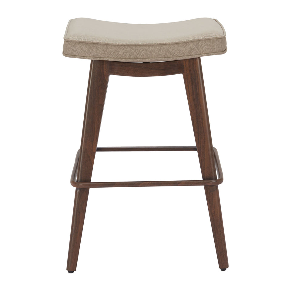 Divat Counter Stool (Set of 2) Beige & Walnut