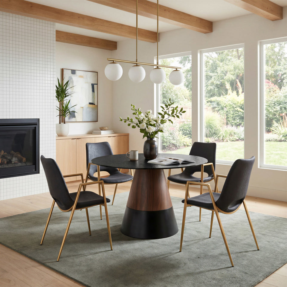 Desi Dining Chair (Set of 2) Black & Gold