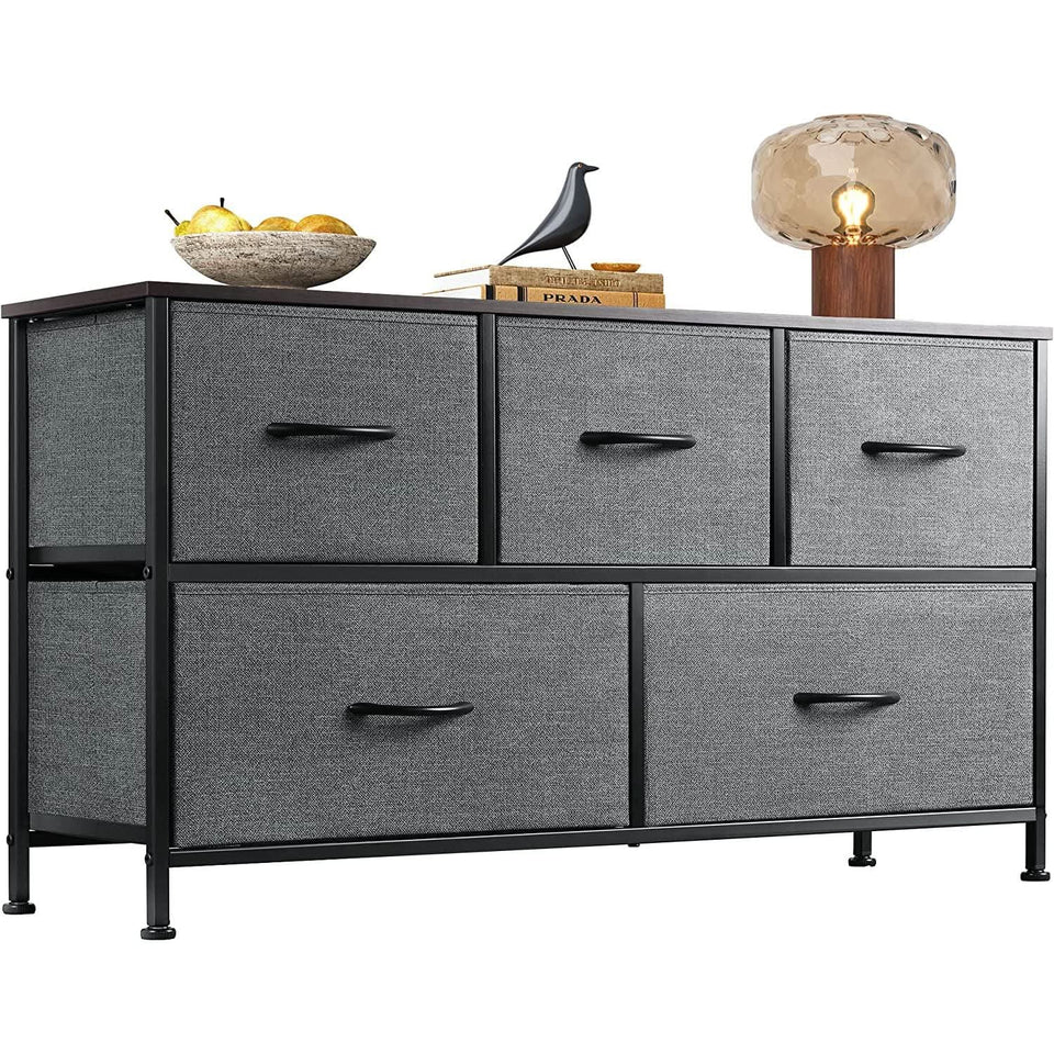 5 Drawer Fabric Dresser Organizer For Bedroom Storage