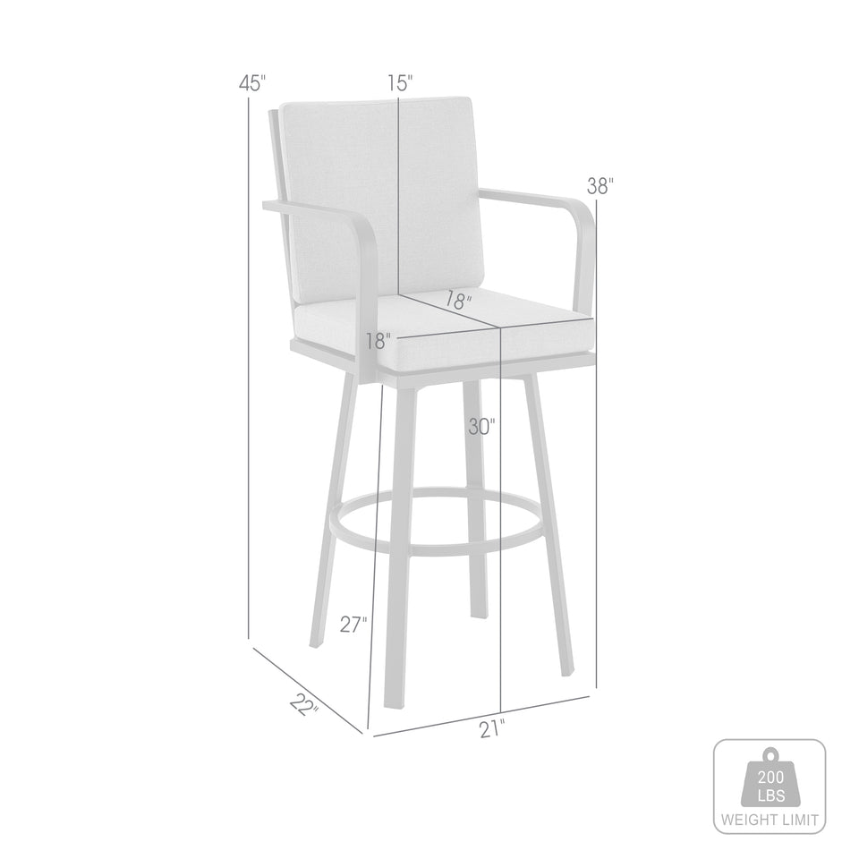 Arnauld Outdoor Swivel Bar Stool - Set of 2