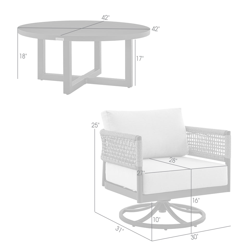 Alegria and Menorca 3 Piece Seating Set