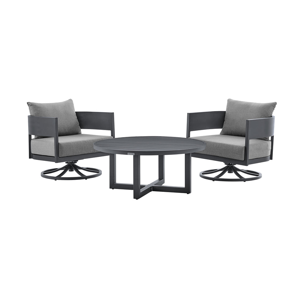 Menorca 3 Piece Patio Swivel Seating Set