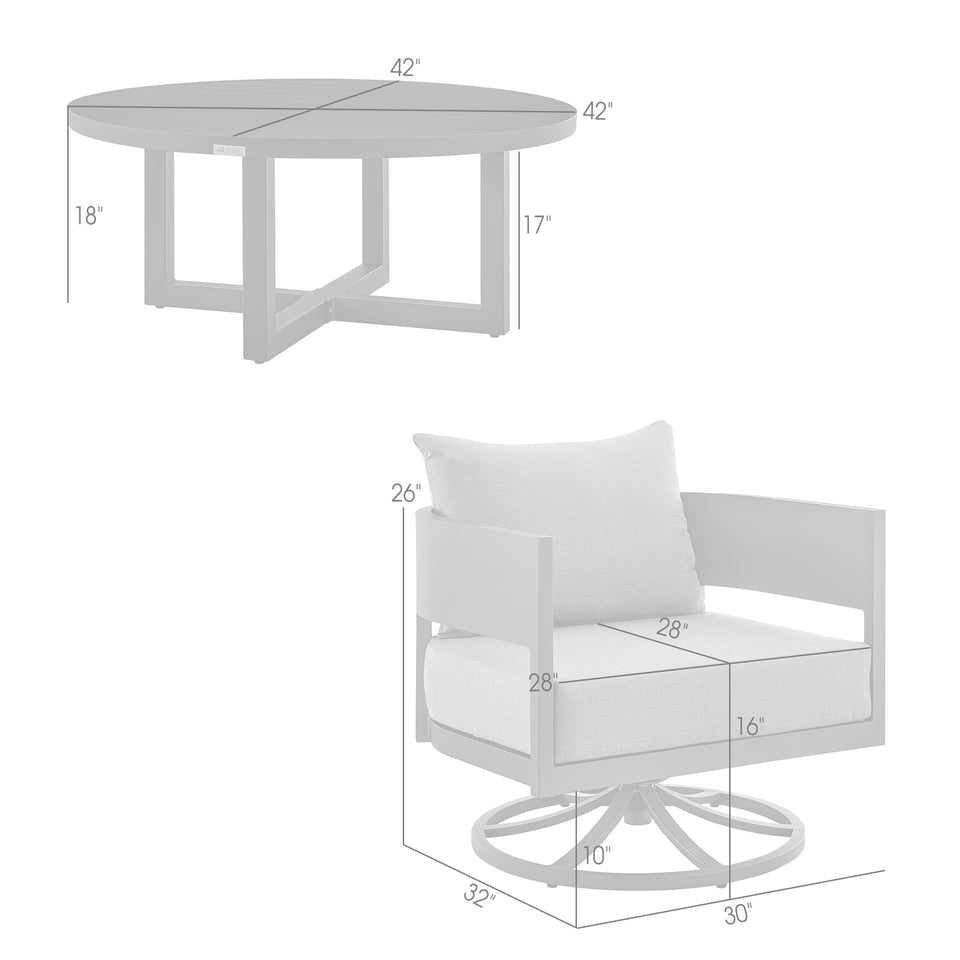Menorca 3 Piece Patio Swivel Seating Set