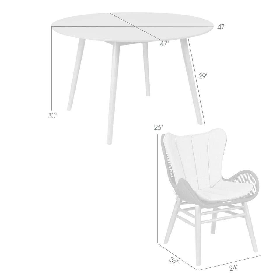 Kylie and Mateo 5 Piece Outdoor Dining Set