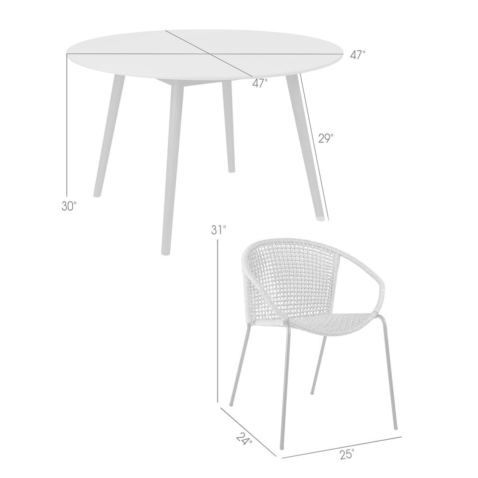 Kylie and Snack 5 Piece Outdoor Dining Set