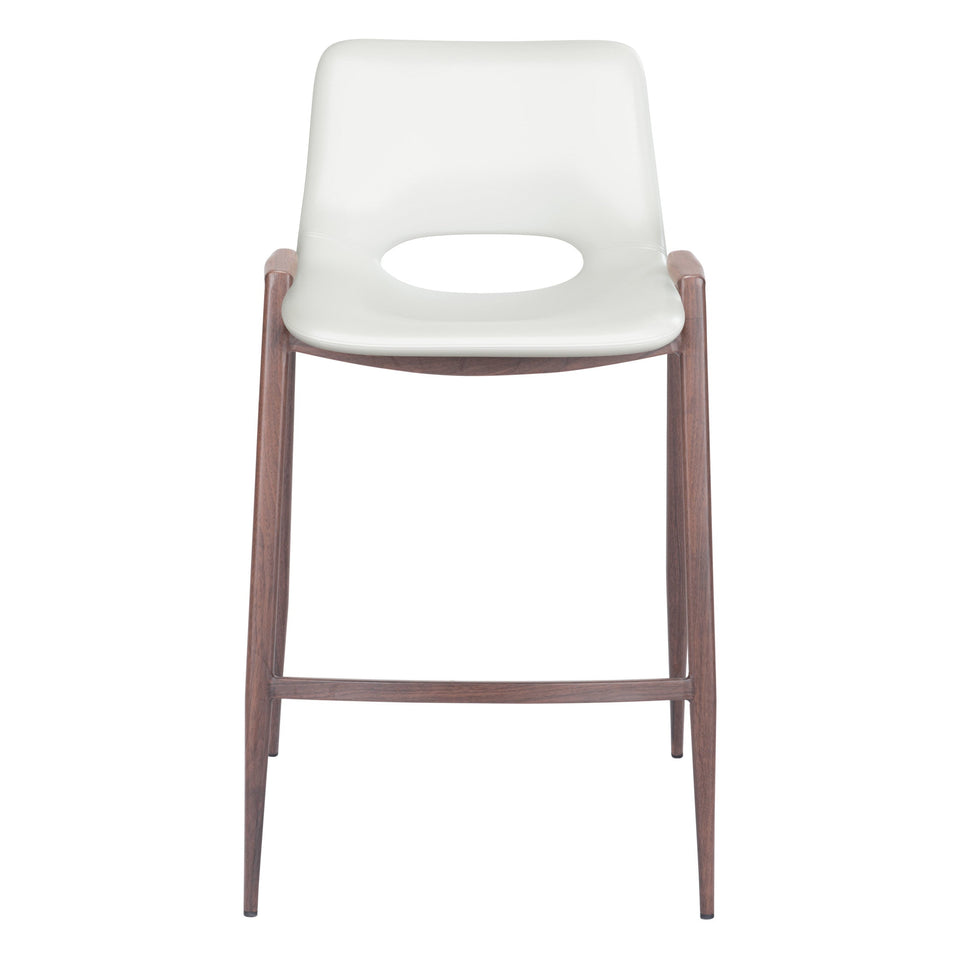 Desi Counter Stool (Set of 2) White & Walnut