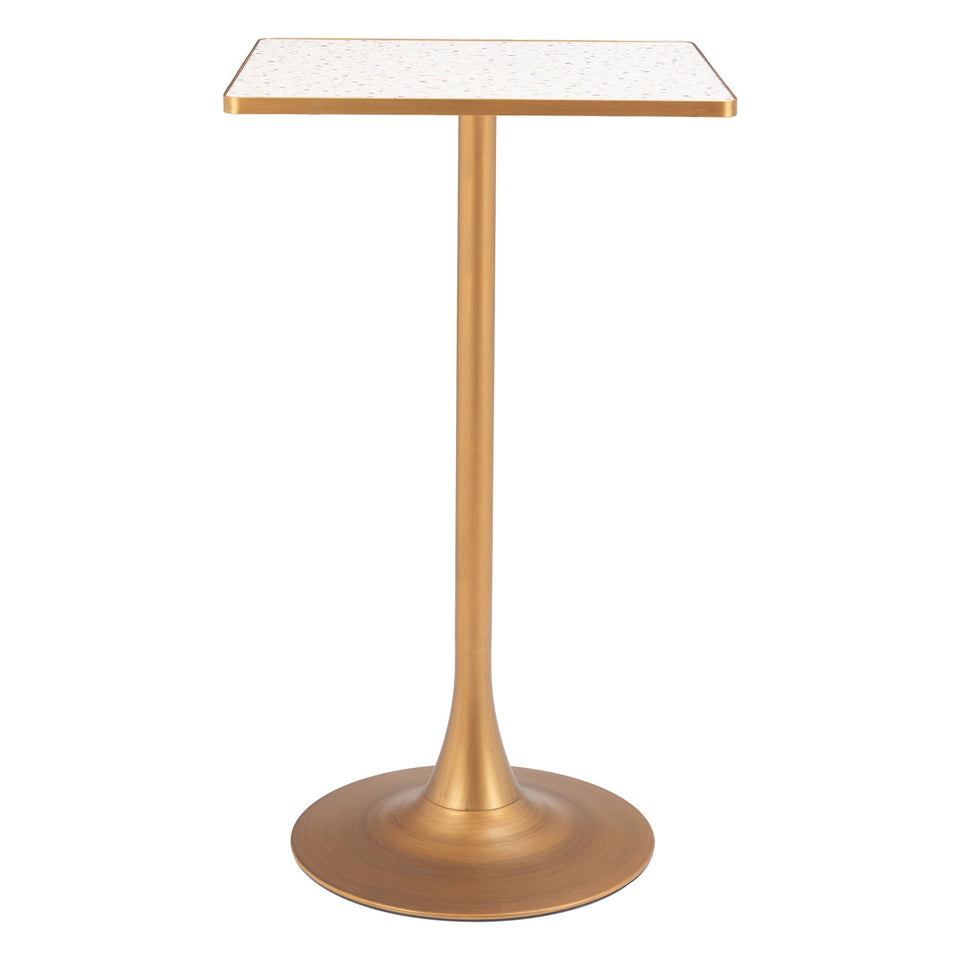 Spot Bar Table Beige & Gold